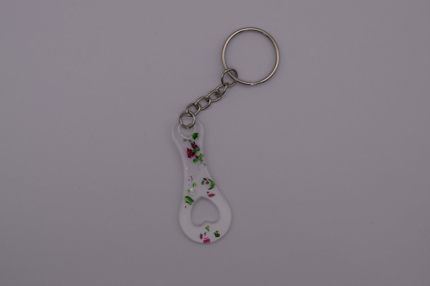Porte-clés jeton de caddie cœur